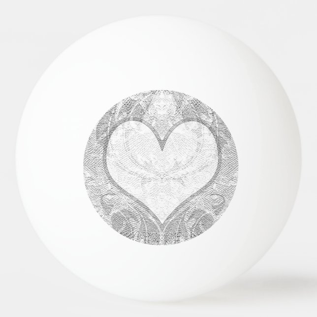 Pelota De Ping Pong Texto de adición de corazón de encaje (Anverso)