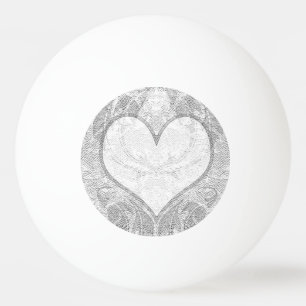 Pelota De Ping Pong Texto de adición de corazón de encaje