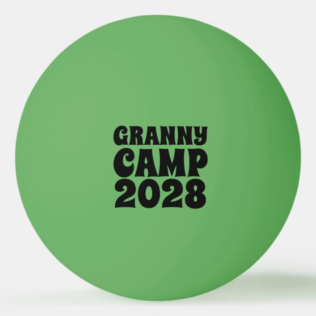 Pelota De Ping Pong Texto del campamento de abuelitas retro (Anverso)