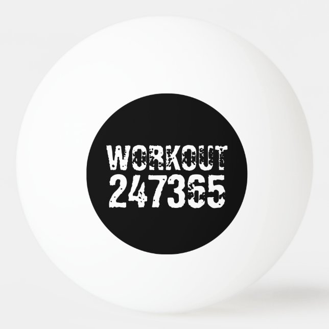 Pelota De Ping Pong Texto grabado y desgastado Workout 247365 white (Anverso)