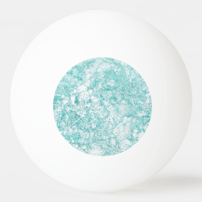 Pelota De Ping Pong Textura de Mint Blue & White Marble (Reverso)