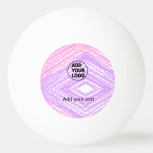 Pelota De Ping Pong Textura simple de purpurina rosa con logotipo añad