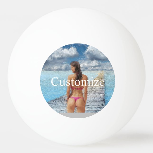 Pelota De Ping Pong Thunder_Cove, Chica de bikini (Anverso)