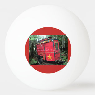 Pelota De Ping Pong Thunder_Cove, minúscula caravana gitana roja pers