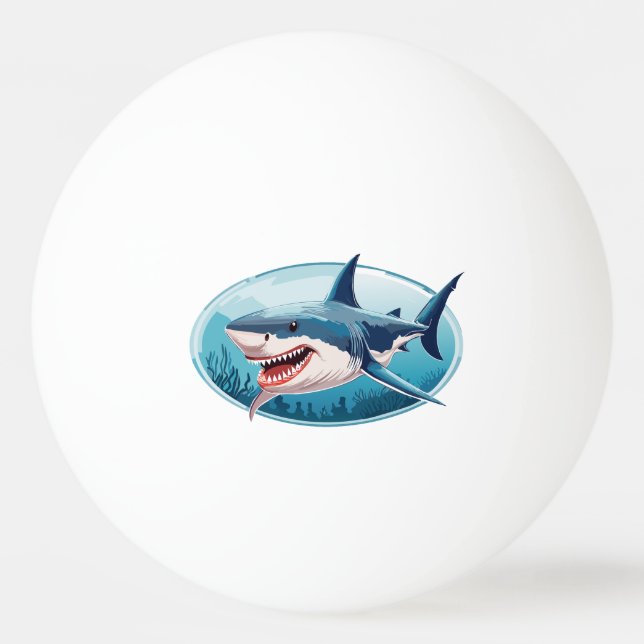 Pelota De Ping Pong Tiburón aterrador (Anverso)