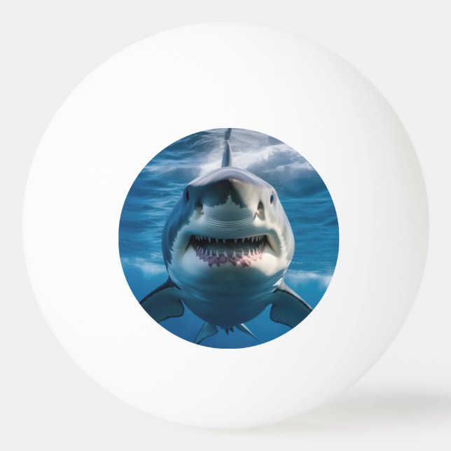 Pelota De Ping Pong Tiburón Blanco (Anverso)