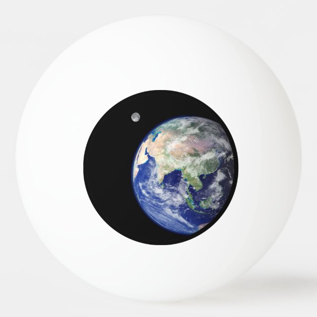 Pelota De Ping Pong Tierra y luna del espacio (Reverso)