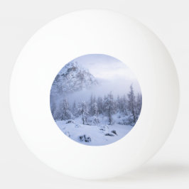 Pelota De Ping Pong Tierras maravillosas del invierno, niebla, bosque 