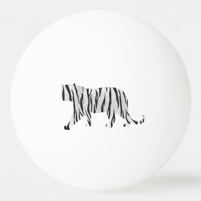 Pelota De Ping Pong Tigre de silueta negro y blanco (Reverso)