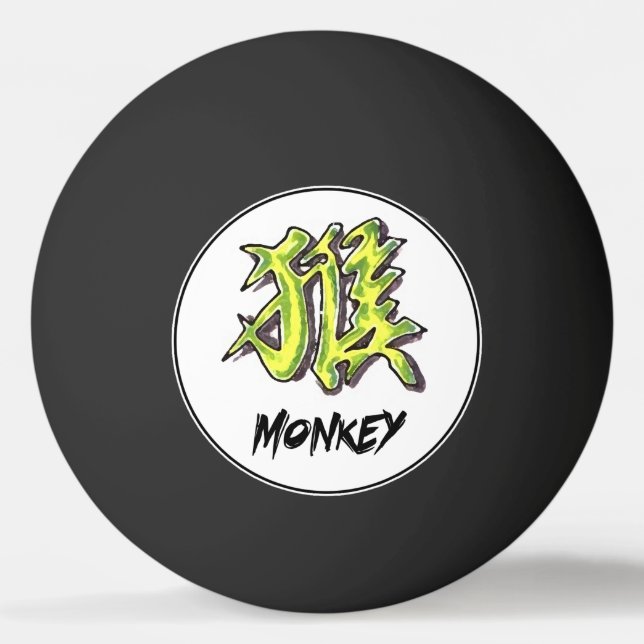 Pelota De Ping Pong Tinta de tatuajes de mono china oriental de Guay (Anverso)