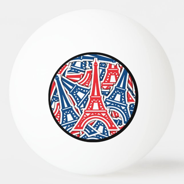 Pelota De Ping Pong Torre Eiffel, patrón de Francia (Anverso)