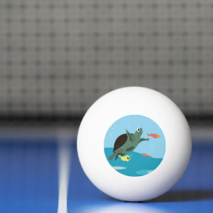 Pelota De Ping Pong Tortuga Marina Adorable Bajo el Arte del Mar
