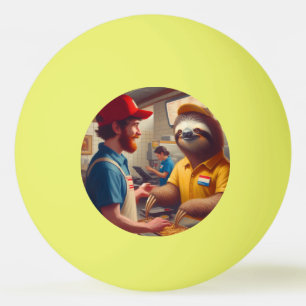 Pelota De Ping Pong Trabajador de Sloth Fast Food