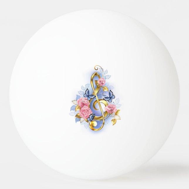 Pelota De Ping Pong Treble arrecife con rosas rosas rosas rosas (Anverso)