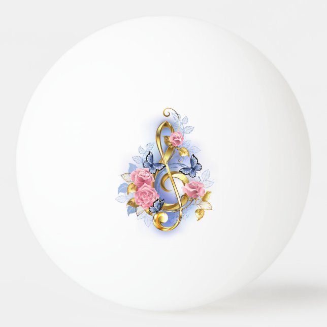 Pelota De Ping Pong Treble arrecife con rosas rosas rosas rosas (Anverso)