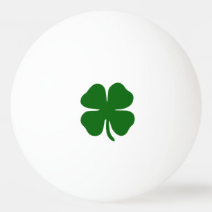 Pelota De Ping Pong Trebol de Cuatro Hojas Verde Irlandés Afortunado