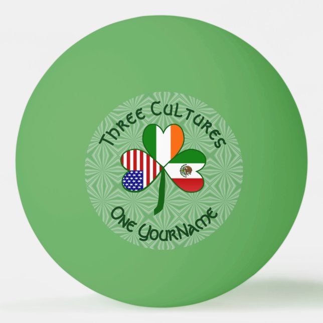 Pelota De Ping Pong Trébol personalizado de México Irlanda EE. UU. (Anverso)