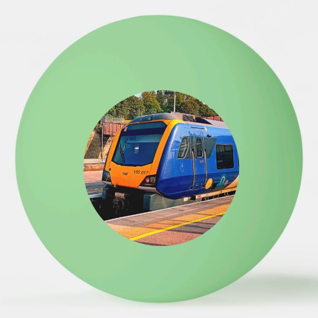 Pelota De Ping Pong Tren azul y amarillo (Anverso)