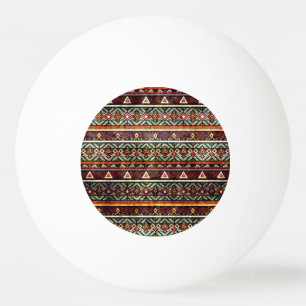 Pelota De Ping Pong Tribal Grunge: Patrón Ethno Retro