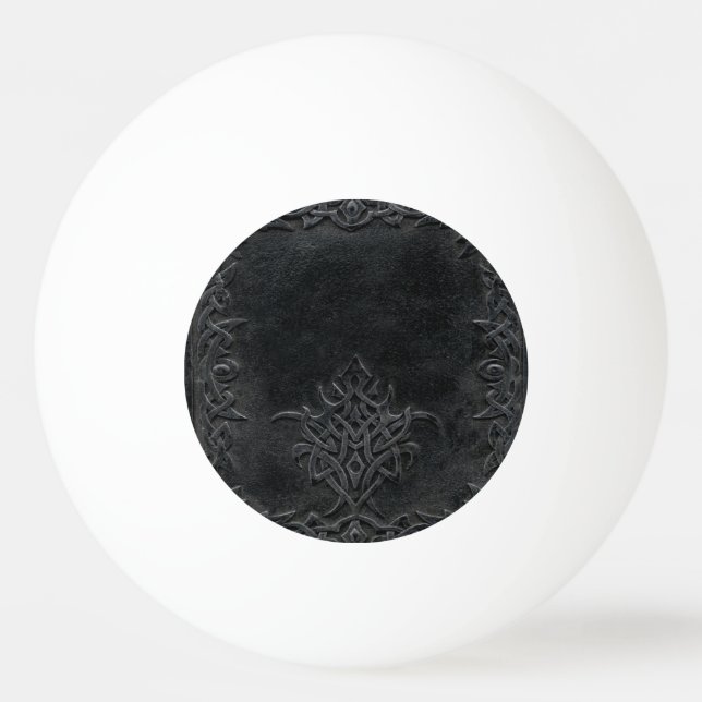Pelota De Ping Pong Tribal negra caída (Anverso)
