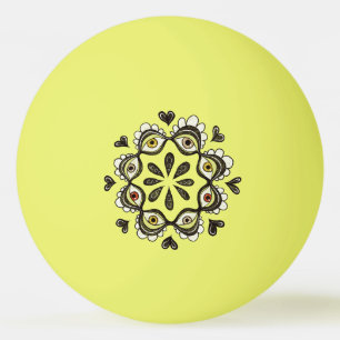 Pelota De Ping Pong Trippy Ojos con corazón Boho arte gótico extraño