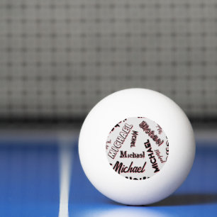 Pelota De Ping Pong Tu patrón de nombre monograma rosa color sombra