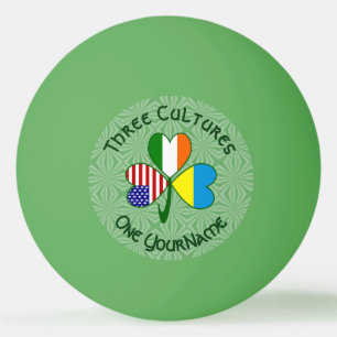 Pelota De Ping Pong Ucrania Irlanda EE. UU. Bandera de Trébol Personal