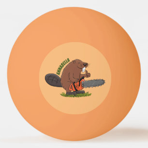 Pelota De Ping Pong Un castor gracioso con humor de personalizado de l