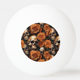Pelota De Ping Pong Un diseño de la serie Calavera y Rosas 9