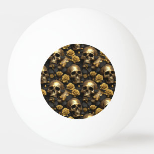 Pelota De Ping Pong Un diseño de la serie Una Calavera y Rosas 8