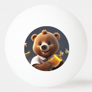 Pelota De Ping Pong Un personalizado de oso marrón que ama comer miel