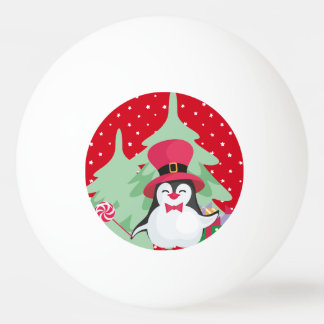 Pelota De Ping Pong Un pingüino de Navidades festivos - 1