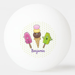 Pelota De Ping Pong Un trío de personalizado de helados de helado de s