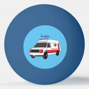 Pelota De Ping Pong Una ambulancia roja curada van personalizado