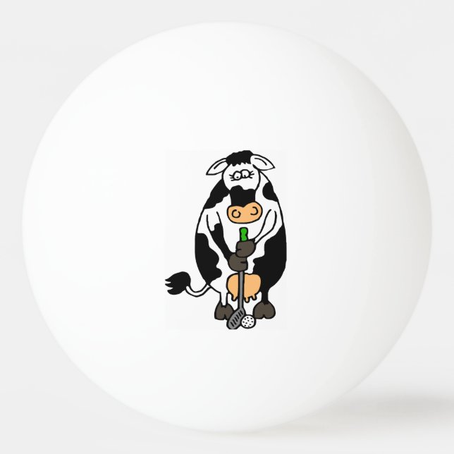 Pelota De Ping Pong Una vaca jugando al golf (Anverso)