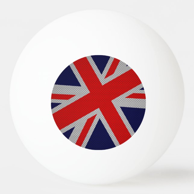 Pelota De Ping Pong Union Jack on Carbon Fiber Style Colours (Anverso)