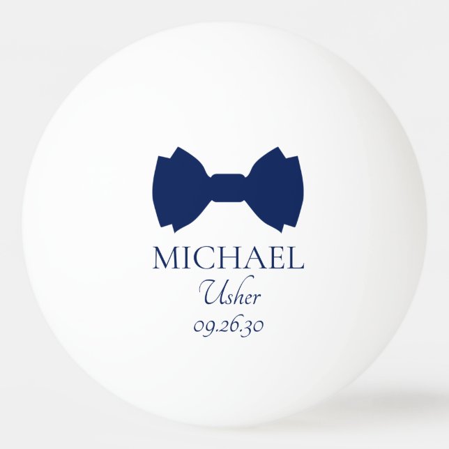Pelota De Ping Pong Usher Blue Bow Tie (Anverso)