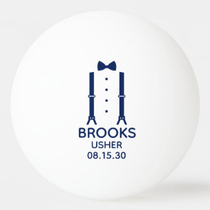 Pelota De Ping Pong Usher Blue Bow Tie