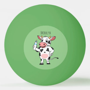 Pelota De Ping Pong Vaca feliz con personalizado de biberón