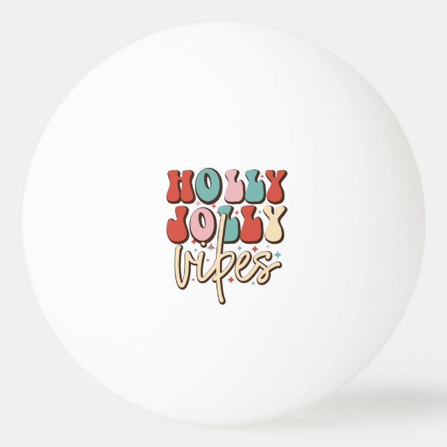 Pelota De Ping Pong Vacaciones de los Navidades Holly Jolly Vibes Retr (Anverso)