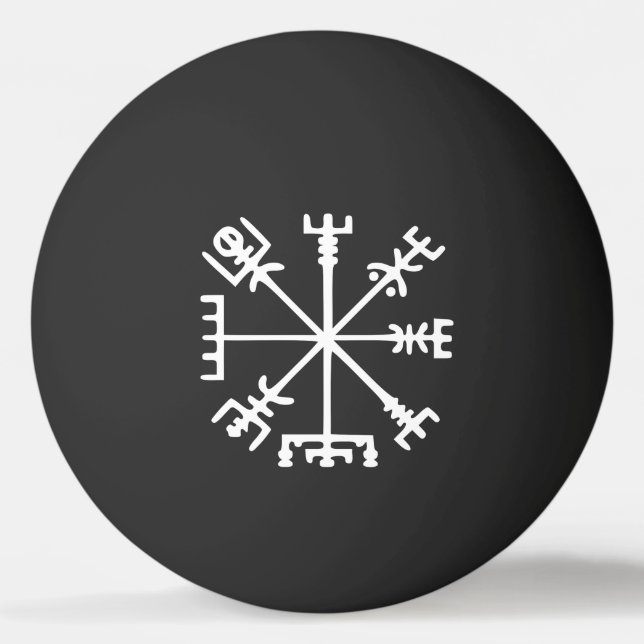 Pelota De Ping Pong Vegvísir (Viking Compass) Ping Pong Ball (Anverso)