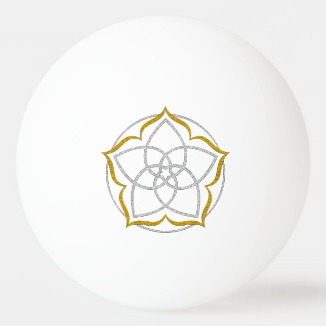Pelota De Ping Pong Venus Flor de amor - oro de plata de Lotus (Reverso)