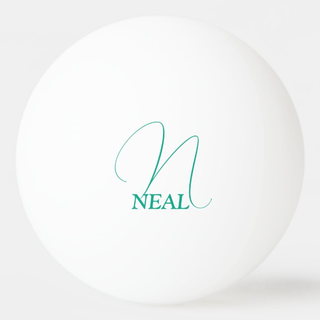 Pelota De Ping Pong Verde Claro Monogramado (Anverso)