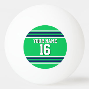 Pelota De Ping Pong Verde Esmeralda con Jersey del equipo de franjas b