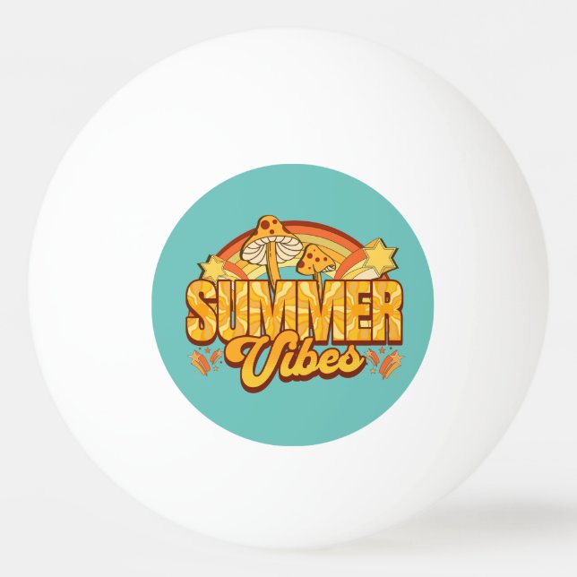 Pelota De Ping Pong Vibes de verano Retro Groovy (Anverso)