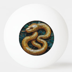 Pelota De Ping Pong Vidrio emplomado de serpiente dorada
