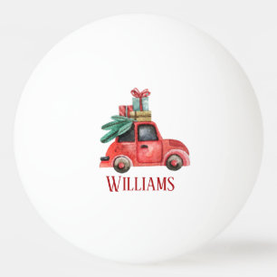 Pelota De Ping Pong Viejo rojo rústico el   personalizado