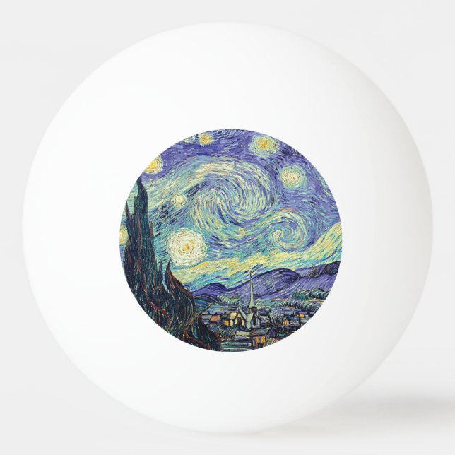 Pelota De Ping Pong Vincent Van Gogh/ La Noche Starry (Anverso)