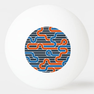 Pelota De Ping Pong Vintage de líneas torcidas geométricas