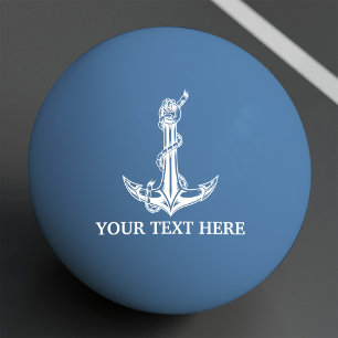 Pelota De Ping Pong Vintage Nautical Anchor Rope Tu Texto Aquí